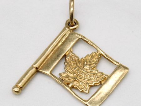 10k Yellow Gold Canadian Flag Charm Discount