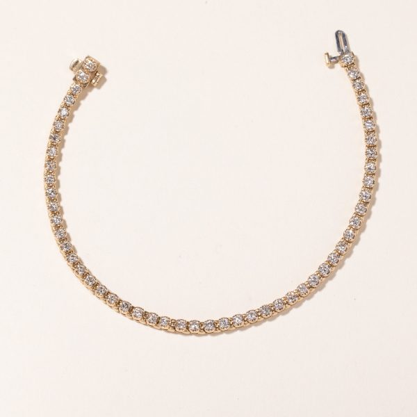 10k Yellow Gold Diamond Tennis Bracelet | 2.08ctw | 7.25  Online Sale