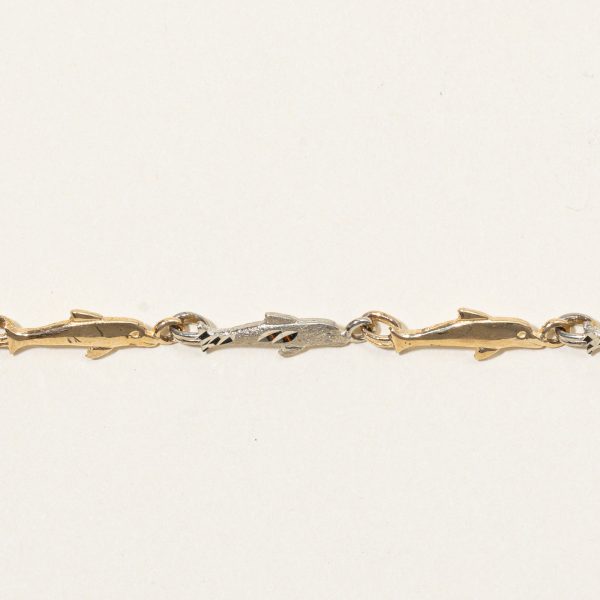 10k Two Tone Gold Dolphin Bracelet | 7  | Online now