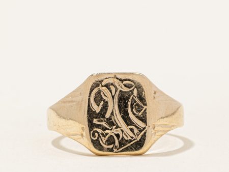 10k Yellow Gold Signet Ring | SZ 10.75 | Online