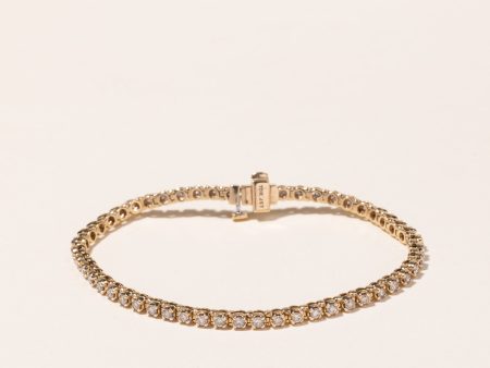 10k Yellow Gold Diamond Tennis Bracelet | 2.08ctw | 7.25  Online Sale