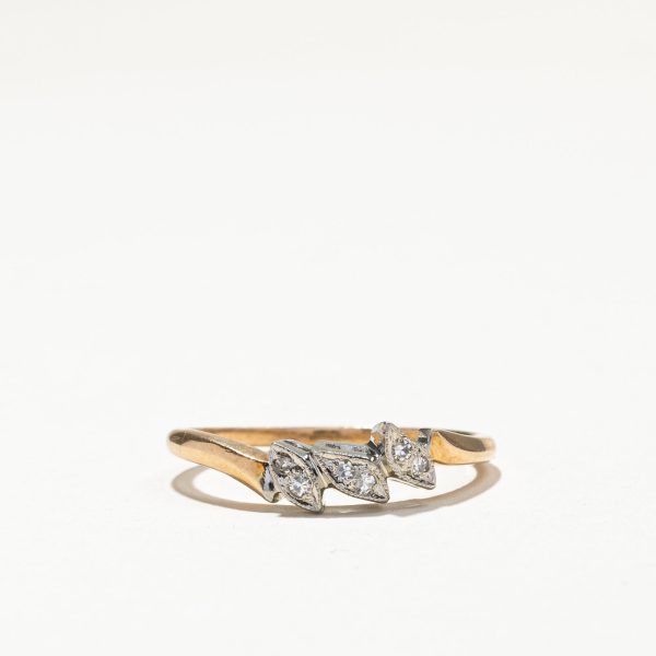 Two Tone Gold Diamond Ring | 0.06ctw | SZ 8.5 | Cheap