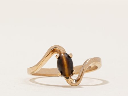 Tiger s Eye Bypass Ring | 0.45ct | SS 6.75 | Cheap