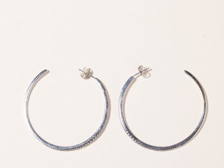 10k White Diamond Hoop Earrings | 0.55ctw Discount