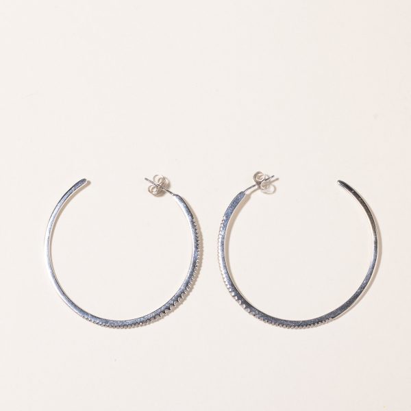 10k White Diamond Hoop Earrings | 0.55ctw Discount