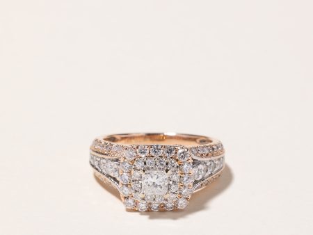 14k Rose Gold Diamond Engagement Ring | 1.38ctw | SZ 5.25 Sale