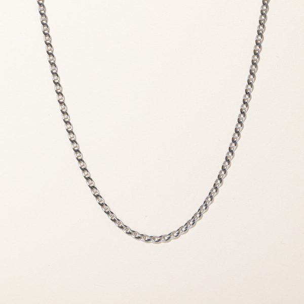 10k White Gold Anchor Link Chain | 22  | on Sale