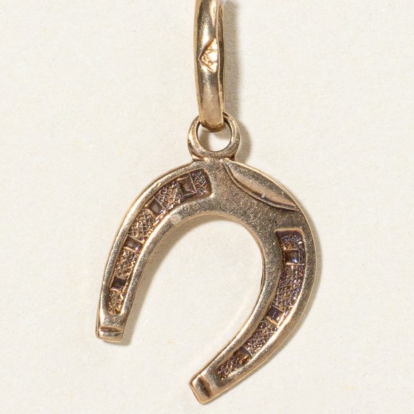 10k Yellow Gold Horseshoe Charm For Sale