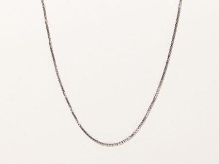 10k White Gold Box Link Chain | 26  | Sale