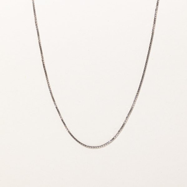 10k White Gold Box Link Chain | 26  | Sale