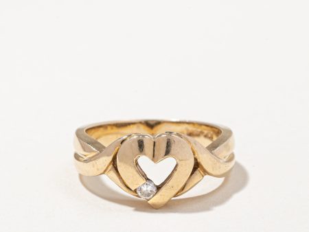 10k Yellow Gold Heart Diamond Ring | 0.05ct | SZ 6 Online Hot Sale