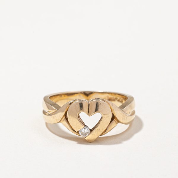 10k Yellow Gold Heart Diamond Ring | 0.05ct | SZ 6 Online Hot Sale