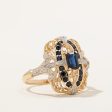 Sapphire & Diamond Cocktail Ring | 1.36ctw, 0.05ctw | SZ 9.75 | For Discount