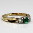 Three Stone Emerald & Diamond Ring | 0.20ct | 0.22ctw | SZ 7.25 | Supply