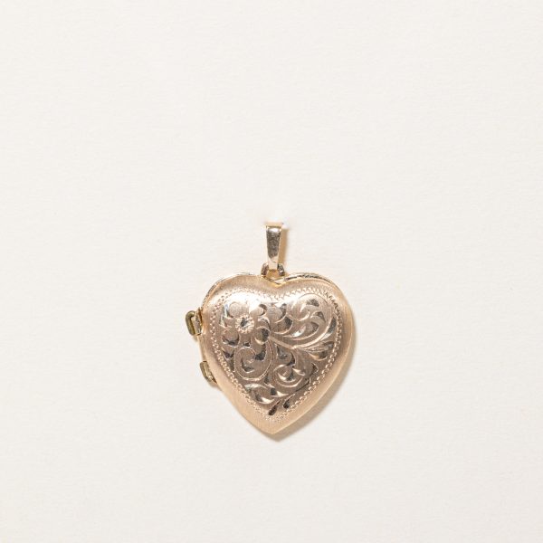 10k Yellow Gold Heart Locket Pendant Hot on Sale