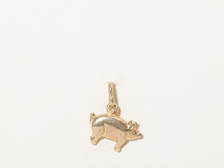 10k Yellow Gold Pig Charm Sale