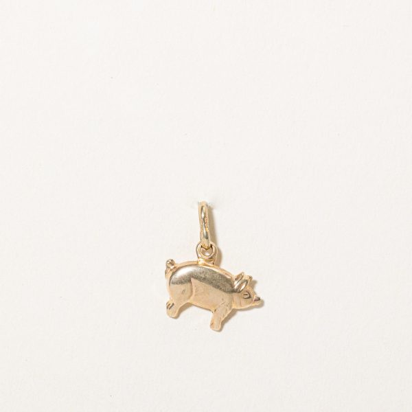 10k Yellow Gold Pig Charm Sale