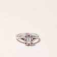 14k White Gold Diamond & Ruby Halo Engagement Ring | 0.08ctw, 0.45ctw | SZ 6.5 Online now