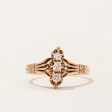 Victorian Era Old Mine Cut Three Diamond Column Ring | 0.22ctw | SZ 8 | Online now