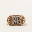 10k Two Tone Gold  RB  Signet Ring | SZ 9.5 | Supply