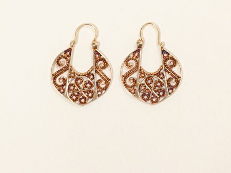 10k Yellow Gold Lattice Hoop Earrings Online Sale