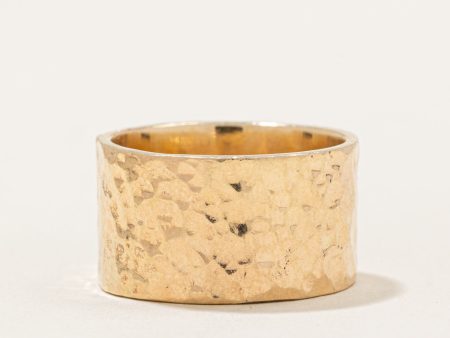 10k Yellow Gold Hammered Finish Ring | SZ 8 | Sale