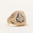 10k Two Tone Gold Free Masons Ring | SZ 8.25 | Online