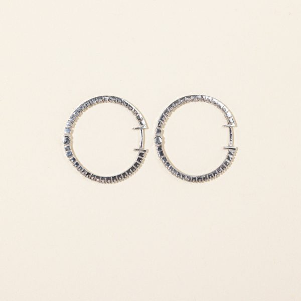 10k White Gold Diamond Hoop Earrings | 0.30ctw | Cheap