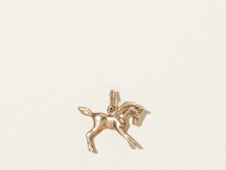 10k Yellow Gold Horse Charm on Sale