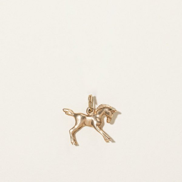 10k Yellow Gold Horse Charm on Sale