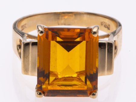 10k Yellow Gold  4-Prong Citrine Cocktail Ring | 5.51ct | 6.75 Online now