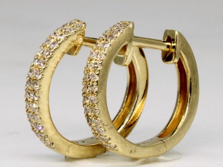 Yellow Gold Diamond Hoop Earrings | 0.14ctw | Hot on Sale