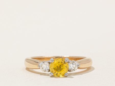 Yellow Sapphire & Diamond Ring | 0.75ct, 0.25ctw | SZ 6 | Online Sale