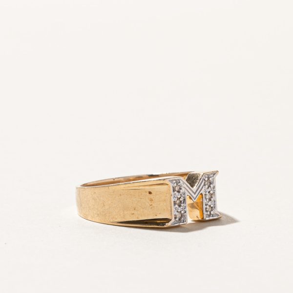 Diamond M Letter Ring | 0.06ctw | SZ 8.5 | Hot on Sale