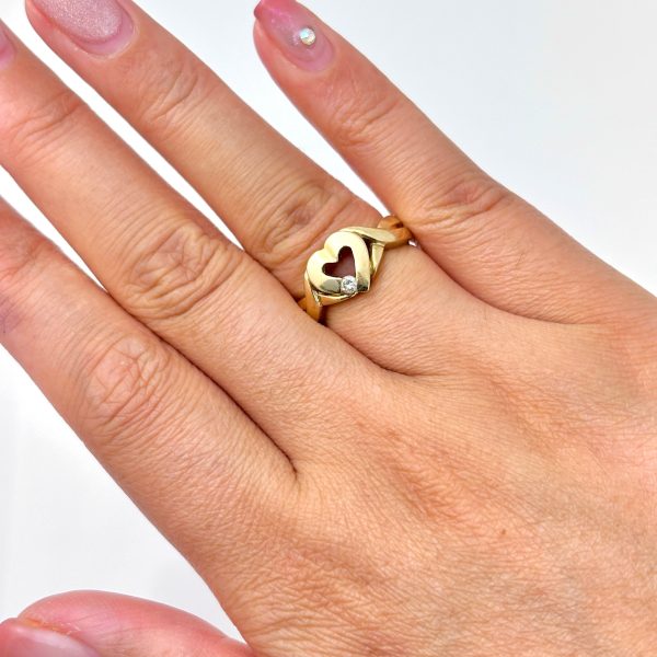 10k Yellow Gold Heart Diamond Ring | 0.05ct | SZ 6 Online Hot Sale