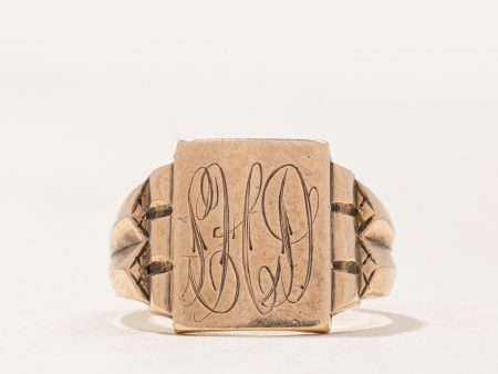 10k Yellow Gold Initial Ring | SZ 6.25 | Discount