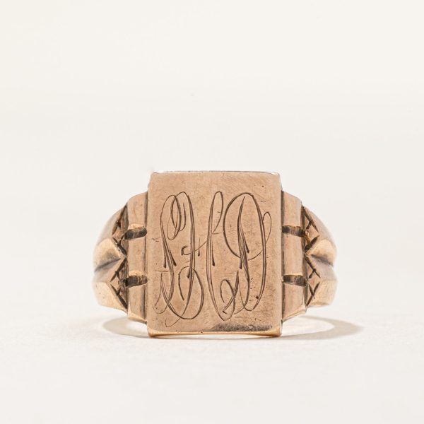 10k Yellow Gold Initial Ring | SZ 6.25 | Discount