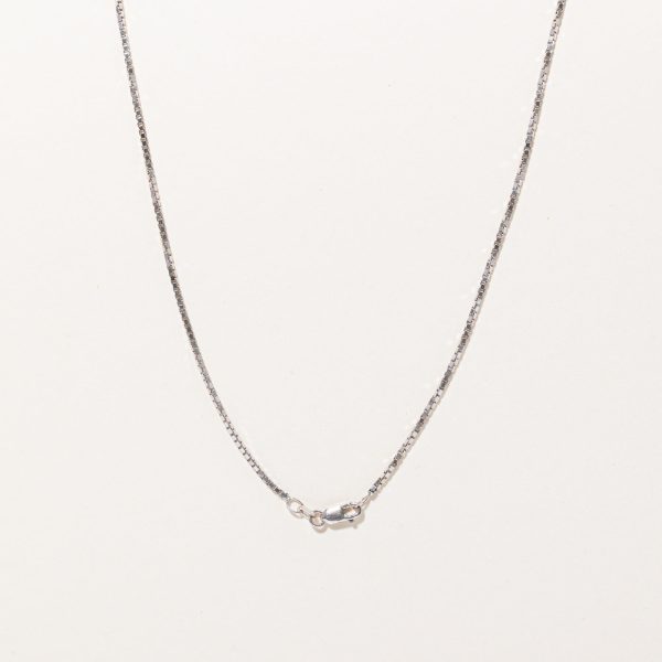 10k White Gold Box Link Chain | 26  | Sale