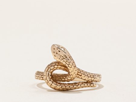 Vintage 10k Yellow Gold Snake Ring | SZ 7.25 | Online Sale