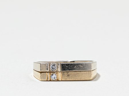 Two Tone Gold Diamond Ring | 0.04ctw | SZ 5.75 | Hot on Sale