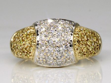 Two Tone Diamond Cluster Ring | 0.81ctw | SZ 6.5 | For Sale