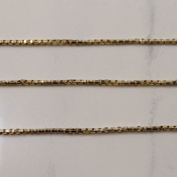 10k Yellow Gold Box Chain | 21.5  | For Sale