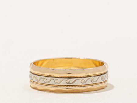 14k Two Tone Gold Band | SZ 6 | on Sale