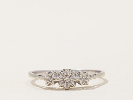 Three-Star Diamond Ring | 0.02ctw | SZ 6.25 | For Cheap