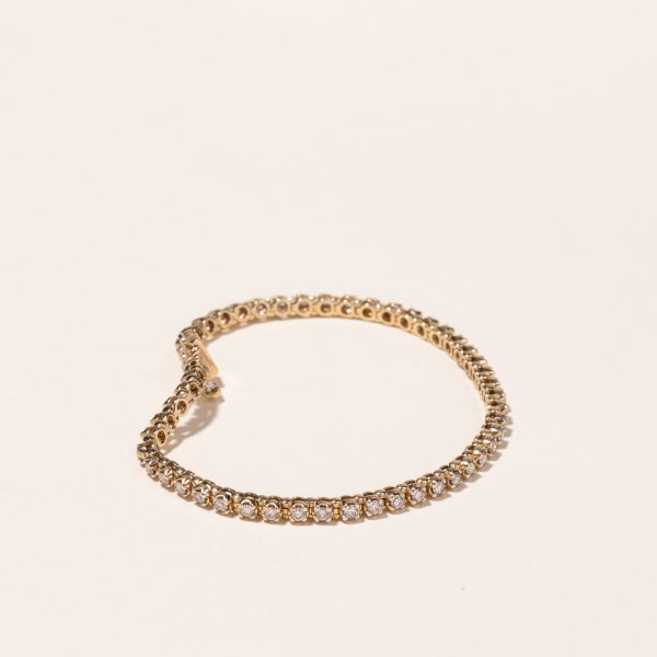 10k Yellow Gold Diamond Tennis Bracelet | 2.08ctw | 7.25  Online Sale