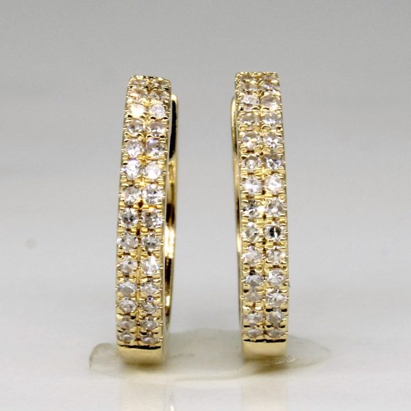 Yellow Gold Diamond Hoop Earrings | 0.14ctw | Hot on Sale