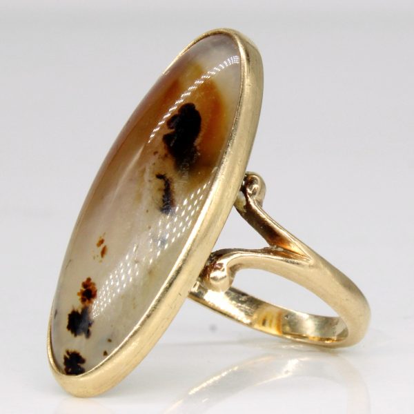 10k Yellow Gold Agate Cocktail Ring | 7.50ct | SZ 4 | Fashion