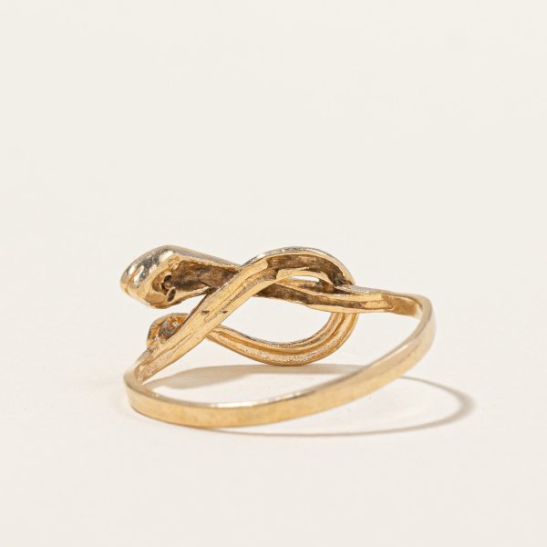 Vintage 10k Diamond Snake Ring | 0.005ctw | SZ 8 | Sale