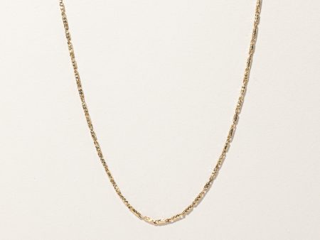 Yellow Gold Textured Gold Chain | 18 | For Discount