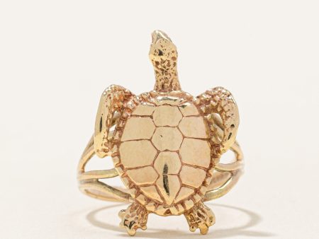 10k Yellow Gold Turtle Ring | SZ 4.5 | Supply